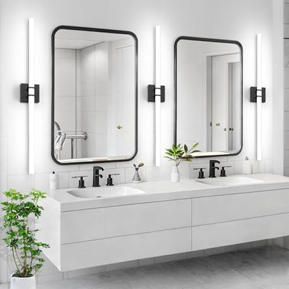 Modern Black Vanity Light Bar 40 Inch, 30W 5CCT Dimmable Bathroom Light Fixtures LED Wall Lighting Fixture - color: Black, size: 40 inch