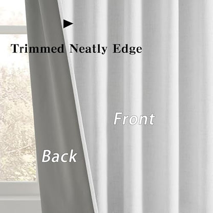 RAIN CITY Snow White Black Out Curtains 84 Inches Long 2 Panels 50 x 84 | Textured Bedroom Curtains for Track System Hooks Back Tab - color: Snow White, size: 50"W x 84"L (Pack of 2)
