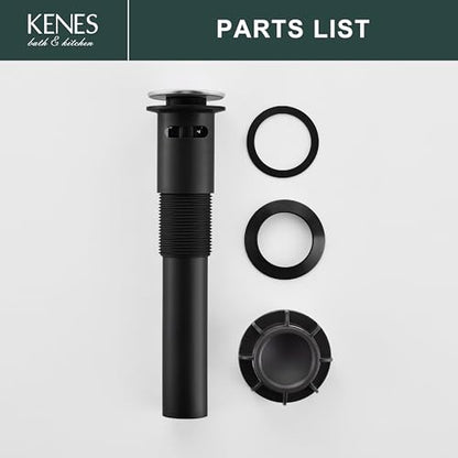 KENES Chrome Bathroom Pop Up Sink Drain with Overflow, Lavatory Bathroom Vanity Sink Drain Stopper, Sink Drain Assembly with Overflow Anti Clog Pop Up Drain - color: Chrome, size: Big Pop up Cap (With Overflow)