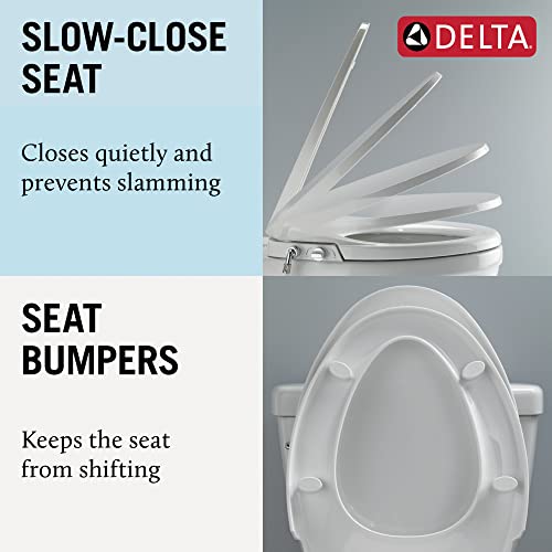 Delta 833004 Elongated Soft Close Bidet Seat with Manual Control Self-Cleaning Wand - White