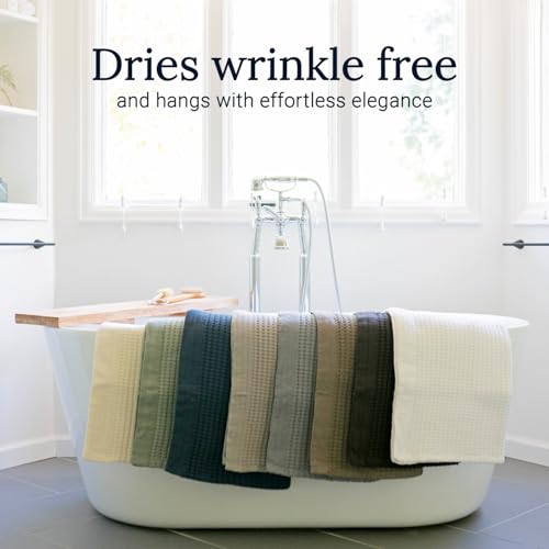 GILDEN TREE Waffle Towel Set Quick Dry Thin | 2 Bath Towels | 2 Hand Towels | 2 Washcloths, Modern Style (Slate) - color: Slate, size: Bath Towel Set