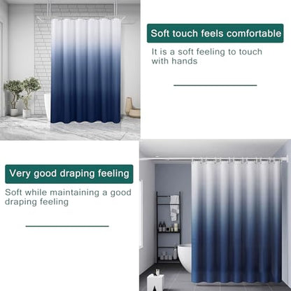 Shower Curtain Liner, 100% Waterproof Peva Shower Curtains with 3 Duty Heavy Bottom Magnets and 12 Rust Proof Grommets, 72x72 Weighted Shower Liner for Shower Stall, Bathtubs - color: Gradient Blue