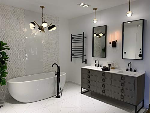 Amba Jeeves ESMB Model E-Straight Hardwired Towel Warmer in Matte Black - color: Matte Black