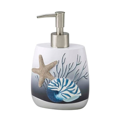 Avanti Linens – Bathroom Accessory, Resin Countertop Accessories, Oceanscape Inspired Bathroom Decor (Blue Lagoon Collection) - size: 4-Piece Accessories