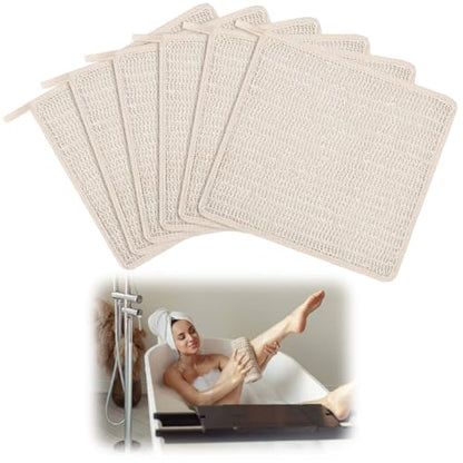 Batiyeer 6 Packs 100% Natural Sisal Exfoliating Washcloth Natural Skincare Gentle Durable Reusable for Face or Body Biodegradable Removes Dead Skin Cells Stimulates Circulation(11.02″ X 11.02″)