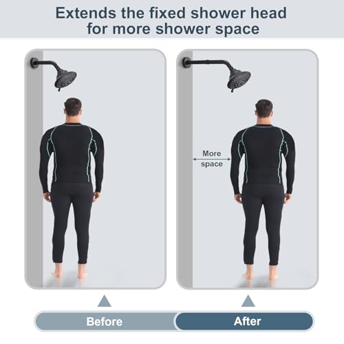 BRIGHT SHOWERS Shower Arm Extender for Rain and Handheld Shower Head, 6 Inch Shower Head Extension Arm, Shower Pipe Extension for Extending or Lowering Showerhead, Oil-Rubbed Bronze - color: Oil Rubbed Bronze, style: 6 Inch Extension