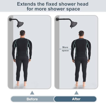 BRIGHT SHOWERS Shower Arm Extender for Rain and Handheld Shower Head, 6 Inch Shower Head Extension Arm, Shower Pipe Extension for Extending or Lowering Showerhead, Oil-Rubbed Bronze - color: Oil Rubbed Bronze, style: 6 Inch Extension
