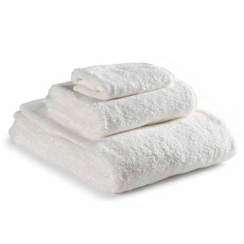 Delilah Home Turkish Cotton Bath Towels - Soft and Absorbent, 100% Organic, 700 GSM Thick Weave, Gentle for Sensitive Skin - 3-Piece (1 Large Bath Sheet, 1 Hand, 1 washcloth) Towel Set - White - color: White, size: 3 Piece Set