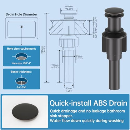 RUMOSE Tall Bathroom Faucet Vessel Sink Faucet with Drain, Bronze | Modern Single Handle One Hole Bathroom Faucet Waterfall Rv Lavatory Vanity Faucet Mixer Tap, Pop Up Drain, Stainless Steel - color: Oil Rubbed Bronze