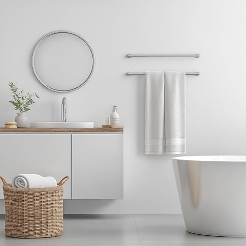 SEIDO 24" Brushed Nickel Towel Bar for Bathroom Wall, Kitchen Towel Holder w/No-Assembly Design, SUS 304 Stainless Steel Towel Rack Rod with 21" Hanging Length, Heavy Duty, Complete Mounting Kit - color: Brushed Nickel, size: 24 Inch