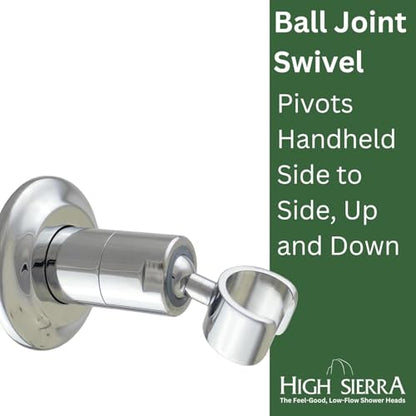 High Sierra® - Solid Metal Wall Mounted Holder for Handheld Shower Heads - Brushed Gold Finish - color: Brushed Gold