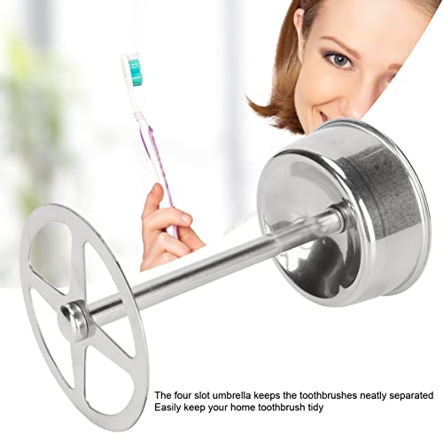 OUKENS Multi Functional Stainless Steel Toothbrush, Toothbrush Holder Stand, Holder Organizer Toothpaste Stand for Bathroom Vanity Countertop, Stylish Design