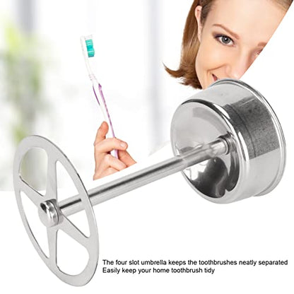 OUKENS Multi Functional Stainless Steel Toothbrush, Toothbrush Holder Stand, Holder Organizer Toothpaste Stand for Bathroom Vanity Countertop, Stylish Design