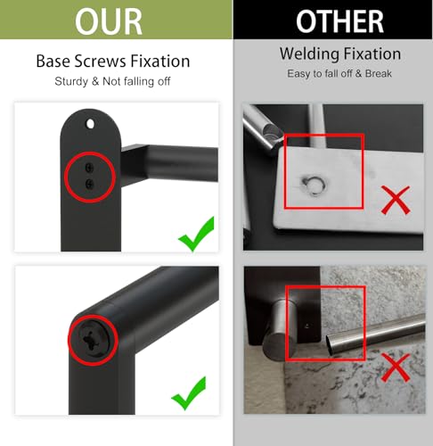 Double Towel Bar 32 Inch, Towel Racks for Bathroom, Wall Mount Bathroom Towel Holder, Stainless Steel Bathroom Towel Rack, Towel Rod Double Towel Hanger(Matte Black) - size: 32 Inch