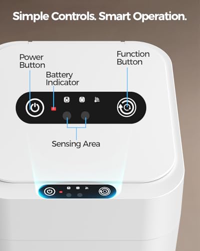 V1 Self-Sealing & Self-Changing Automatic Trash Can, 5.3 Gallon (20L) Smart Trash Can Motion Sensor, Touchless Garbage Can with Lid for Kitchen, Bathroom, Bedroom, Office, Odor-Sealing Design