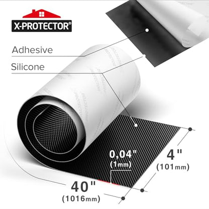 X-Protector Non Slip Pad - 1 Black Roll, 40 x 4 - Premium Silicone Feet | Keep Furniture from Sliding - Non Slip Floor Protectors for Furniture and Appliances - Forget About Sliding Objects! - size: 1 PC 40 x 4 inch (Black Silicone)