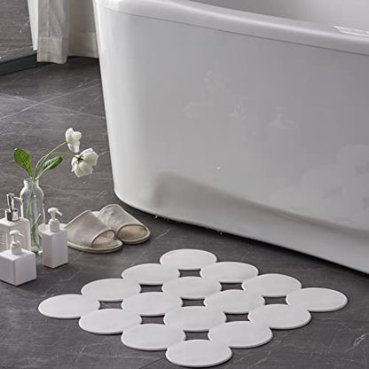Webos Square Shower Mat Nonslip - Rubber Bathtub Mat with Suction Cups for Inside Shower Bathroom Floor (White, 21X21”) - color: White