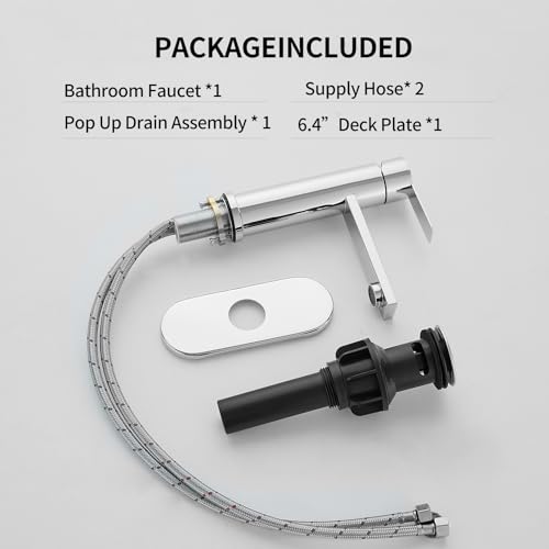 Bathroom Faucet Single Hole Single Handle Vanity Faucet | Modern Chrome Bathroom Faucet with Pop-Up Drain, Suitable for 1 Hole or 3 Hole Sink, Suitable for RV Etc Bathroom - color: Chrome