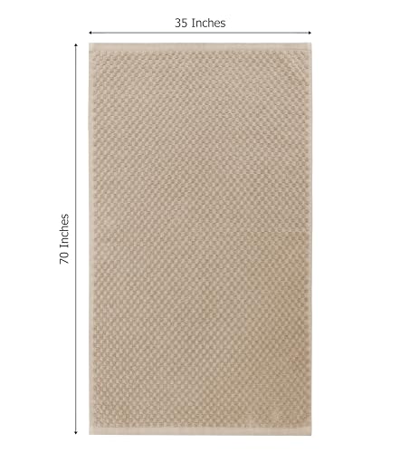 COTTON CRAFT Euro Spa Waffle Weave Bath Sheet - Set of 2 Linen Towel Sheets | Pure 100% Ringspun Cotton Oversized Luxurious Towel Set - Soft Plush Super Absorbent Low Lint Quick Dry - 35 x 70 inches - color: Linen, size: 2 Pack Bath Sheet