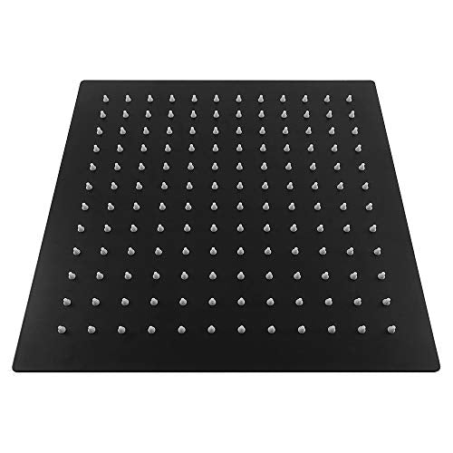 NearMoon Rain Shower Head, High Flow Stainless Steel Square Rainfall Shower, Waterfall Bath Shower Body Covering, Ceiling or Wall Mount (12 Inch, Matte Black) - color: Matte Black, size: 12 Inch Square