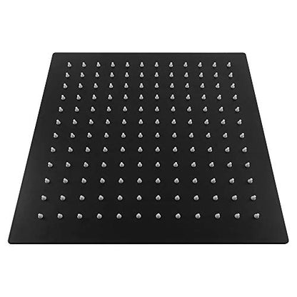 NearMoon Rain Shower Head, High Flow Stainless Steel Square Rainfall Shower, Waterfall Bath Shower Body Covering, Ceiling or Wall Mount (12 Inch, Matte Black) - color: Matte Black, size: 12 Inch Square