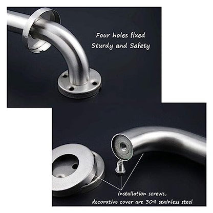 Grab Rails Bath Wall Attachment Handrails Grab Bar Rails Balance Grab Bar Shower Assist Wall Mounted Towel Rack Safety Armrest Shower Handrail Bathroom Handrail Stainless