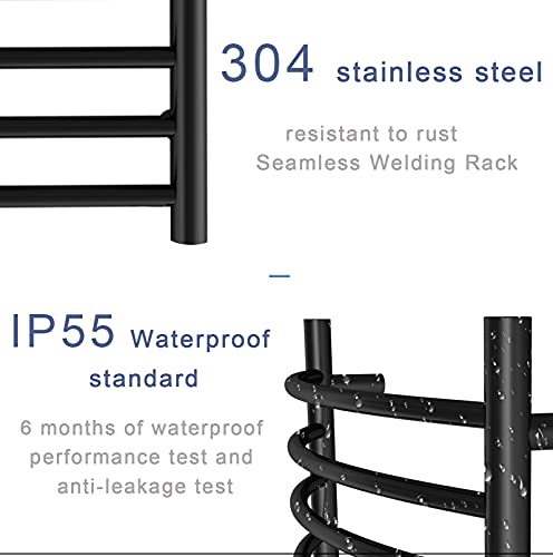 Towel Warmer with Timer, Heated Towel Rack, Wall Mounted hot Towel Warmer for Bathroom, Hardwired or Plug-in Models