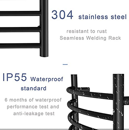 Towel Warmer with Timer, Heated Towel Rack, Wall Mounted hot Towel Warmer for Bathroom, Hardwired or Plug-in Models