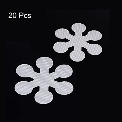 HARFINGTON 1 Set(20pcs) Non Slip Bathtub Stickers Bath Shower Floor 3.15" 3.94" Anti-Slip Sticker Tape Snowflake Style Decals for Bathroom Kitchen Bathtub Treads Stairs, White - color: White