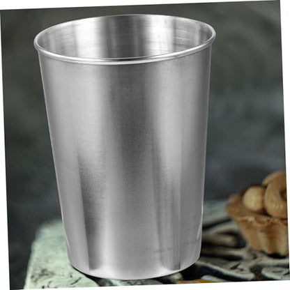 LIFKOME Stainless Steel Water Cup Silver Toothbrush Tumbler for Beverages Juice and Parties Easy to Clean Multi Use Cup for Home Washrooms and Motorhomes - size: 8.50X6.00X6.00CM