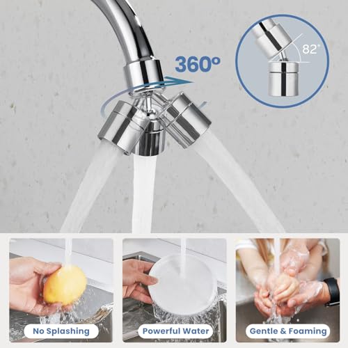 Airuida Chrome Polish Wall Mounted Kitchen Faucet,Utility Sink Faucet | 8 Inch Adjustable Center,360° Swivel Spout,Wall Mount Commercial Faucet,Double Cross Handle - color: Chrome Polish