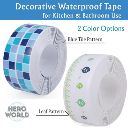 Waterproof Caulk Tape, 1.5in x 10.5ft, Self-Adhesive Sealing Strip for Kitchen, Bathroom, Sink, and Toilet (Leaf) - color: Leaf