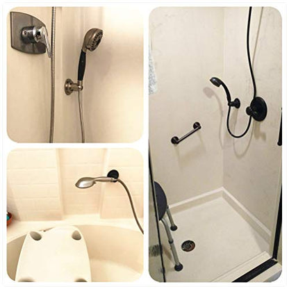 JiePai Suction Cup Shower Head Holder for Handheld Shower,Oil Rubbed Bronze | Suction cup holder,No-drill wall mount,fits 3/4 handheld,Works on tile glass metal,Removable,For bathroom/RV - color: Holder-Oil Rubbed Bronze