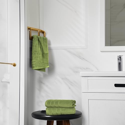 6 Piece Hand Towels Set 16 x 28 Inches, Green | 100% Cotton, Lighter Weight, Quick to Dry, 16 x 28 Inches, Super Soft & Absorbent, Perfect for Bathroom & Kitchen - color: Forest Green