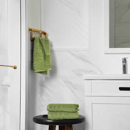 6 Piece Hand Towels Set 16 x 28 Inches, Green | 100% Cotton, Lighter Weight, Quick to Dry, 16 x 28 Inches, Super Soft & Absorbent, Perfect for Bathroom & Kitchen - color: Forest Green