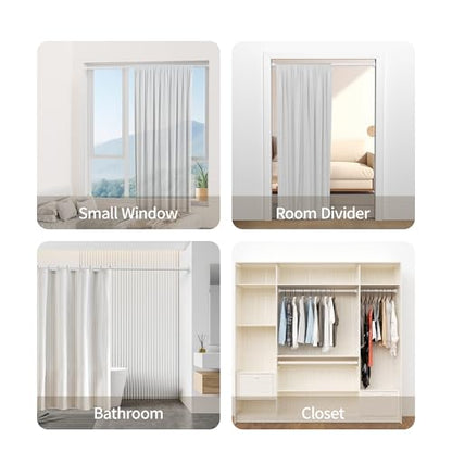 Mcrbeay Shower Curtain Rod, 1" Diameter Heavy Duty Tension Shower Rod, Non Slip Adjustable 28-46 inch No Drilling Shower Curtain Rods Spring Tension For Bathroom, Shower Stall, No Rust, White - color: White, size: 28-46 Inches