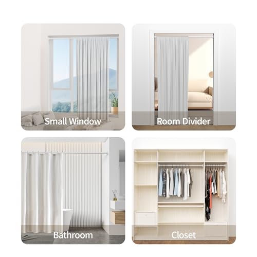 Mcrbeay Shower Curtain Rod, 1" Diameter Heavy Duty Tension Shower Rod, Non Slip Adjustable 28-102 inch No Drilling Shower Curtain Rods Spring Tension For Bathroom, Shower Stall, No Rust, White - color: White, size: 28-102 Inches