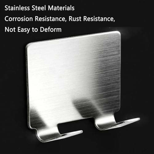 4 Pack All-Purpose Stainless Steel Squeegee Holder Shower Door Hooks Towel Hooks Hanger Organizer for Bathroom Shower Glass Doors Squeegee Cleaner Tool