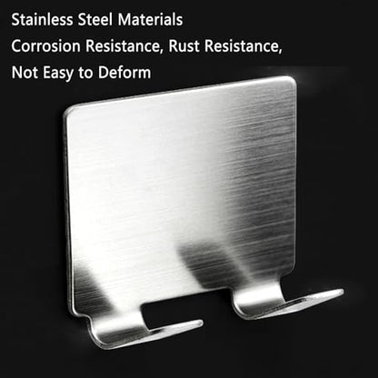 4 Pack All-Purpose Stainless Steel Squeegee Holder Shower Door Hooks Towel Hooks Hanger Organizer for Bathroom Shower Glass Doors Squeegee Cleaner Tool