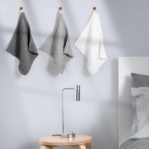 Cotton washcloths, face Cleaning Cloths,Bath Small Towels,6 Pack, 12x12 Inches - color: Grey