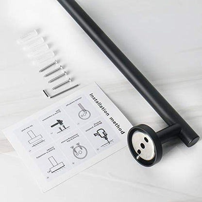NearMoon Bath Towel Bar, Thicken Stainless Steel Shower Towel Rack Holder Wall Mounted for Bathroom, 12-lnch Overall Length-10-lnch Usable Hanging Space (1 Pack, Matte Black) - color: Matte Black, size: 12 Inch