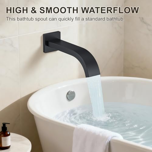 Shower System with Tub Spout, Ceiling Mounted Bathtub Shower Faucet Set, 12" Rainfall Shower Head and Handheld Shower Combo, High Pressure Shower Fixtures Set with Rough-in Valve, Matte Black - color: Matte Black, style: 12" Ceiling Mounted Shower System