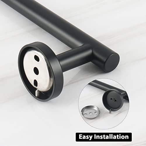 NearMoon Bath Towel Bar, Thicken Stainless Steel Shower Towel Rack Holder Wall Mounted for Bathroom, 26-lnch Overall Length-24-lnch Usable Hanging Space (1 Pack, Matte Black) - color: Matte Black, size: 26 Inch