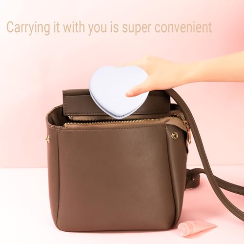 Portable Makeup Mirror Double-Sided - 1 Pcs Daily Beauty Tool, Purse Accessory - color: Heart