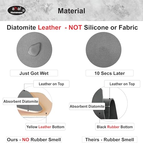 Faucet Mat Kitchen Sink Cuttable : AHA HOMEWARE Kitchen Sink Splash Guard Deck Plate, Customizable Cut Extra Hole for Soap Dispenser, Diatomite Leather Absorbent Fast Drying 2-PACK (Dark Gray) - color: Dark Gray