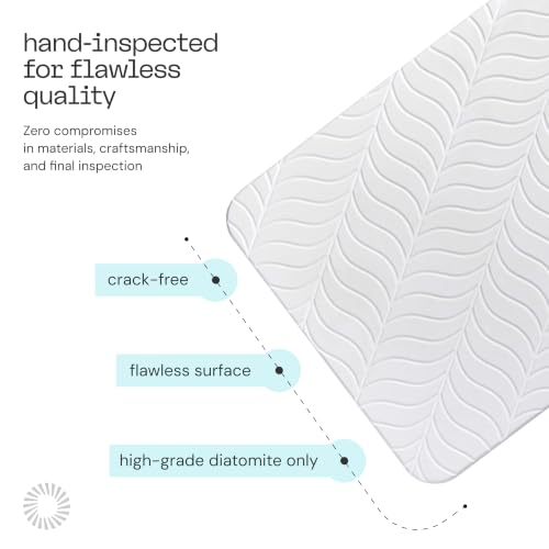 Deepstone Diatomite Stone Dish Drying Mat – Fast-Drying Natural Diatomaceous Earth Kitchen Countertop Drying Board – Super Absorbent & Non-Slip, 16 x 12 in (White) - color: White