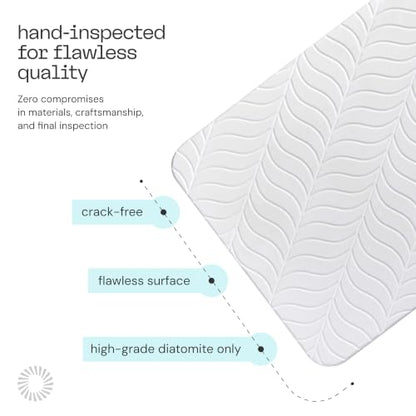 Deepstone Diatomite Stone Dish Drying Mat – Fast-Drying Natural Diatomaceous Earth Kitchen Countertop Drying Board – Super Absorbent & Non-Slip, 16 x 12 in (White) - color: White