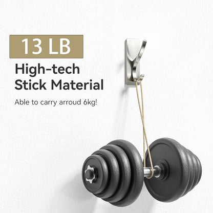 pickpiff Brush Nickel Self-Adhesive Hook, 13LB Hanger for Coat/Towel, 4 Pcs - color: Brushed Nickel, size: 4 Pack