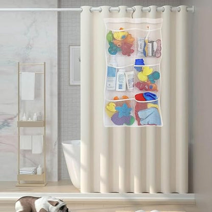 Quick Dry Fabric Bath Mesh Pockets Shower Organizer with 6-Pocket - color: B