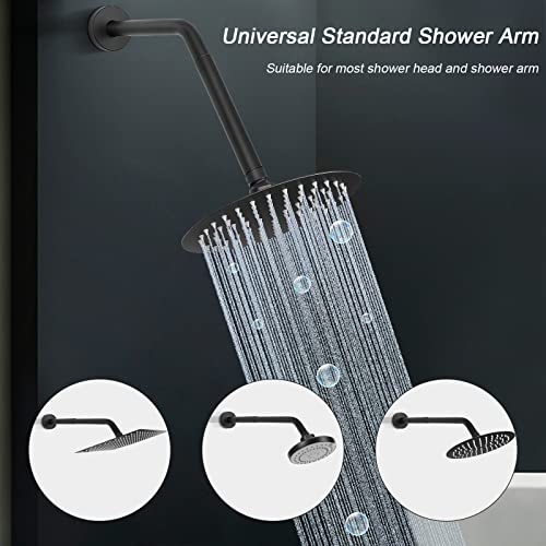 Shower Head Extension Arm, Shower Extender Water Outlet- Lowers Existing, Shower Pipe Extension for Bathroom, Made of Solid Metal Stainless Steel(6 Inch, Matte Black) - color: Matte Black, style: 6 Inch
